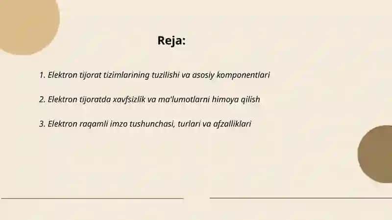 Elektron tijorat tizimlari va elektron raqamli imzo 2