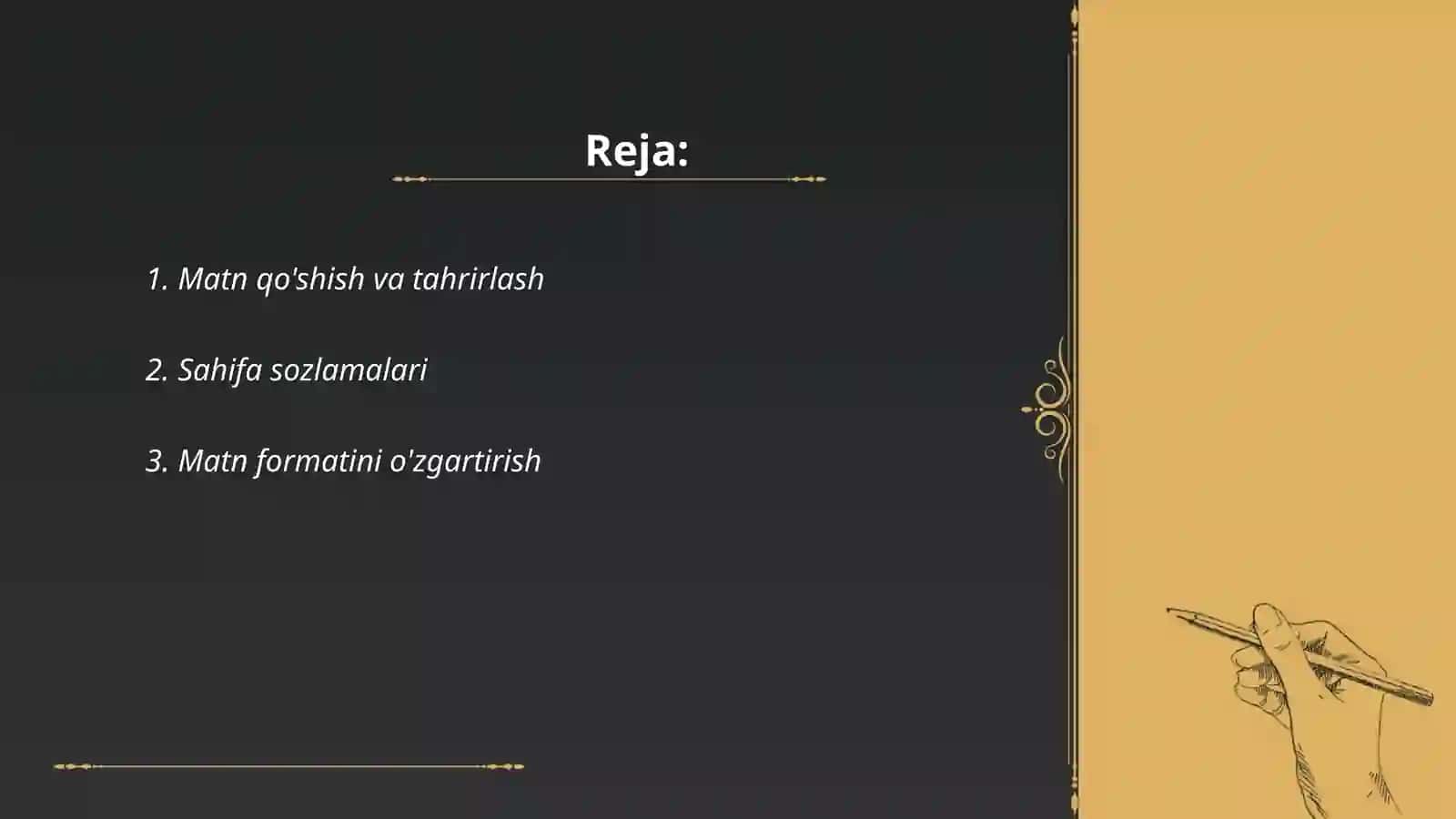 Matn tahrirlash va formatlash dasturi 2
