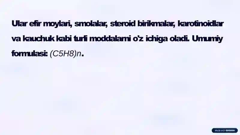 Terpenoidlar saqlovchi dorivor o'simliklar 2