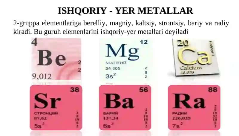 Ishqoriy-yer metallari 2