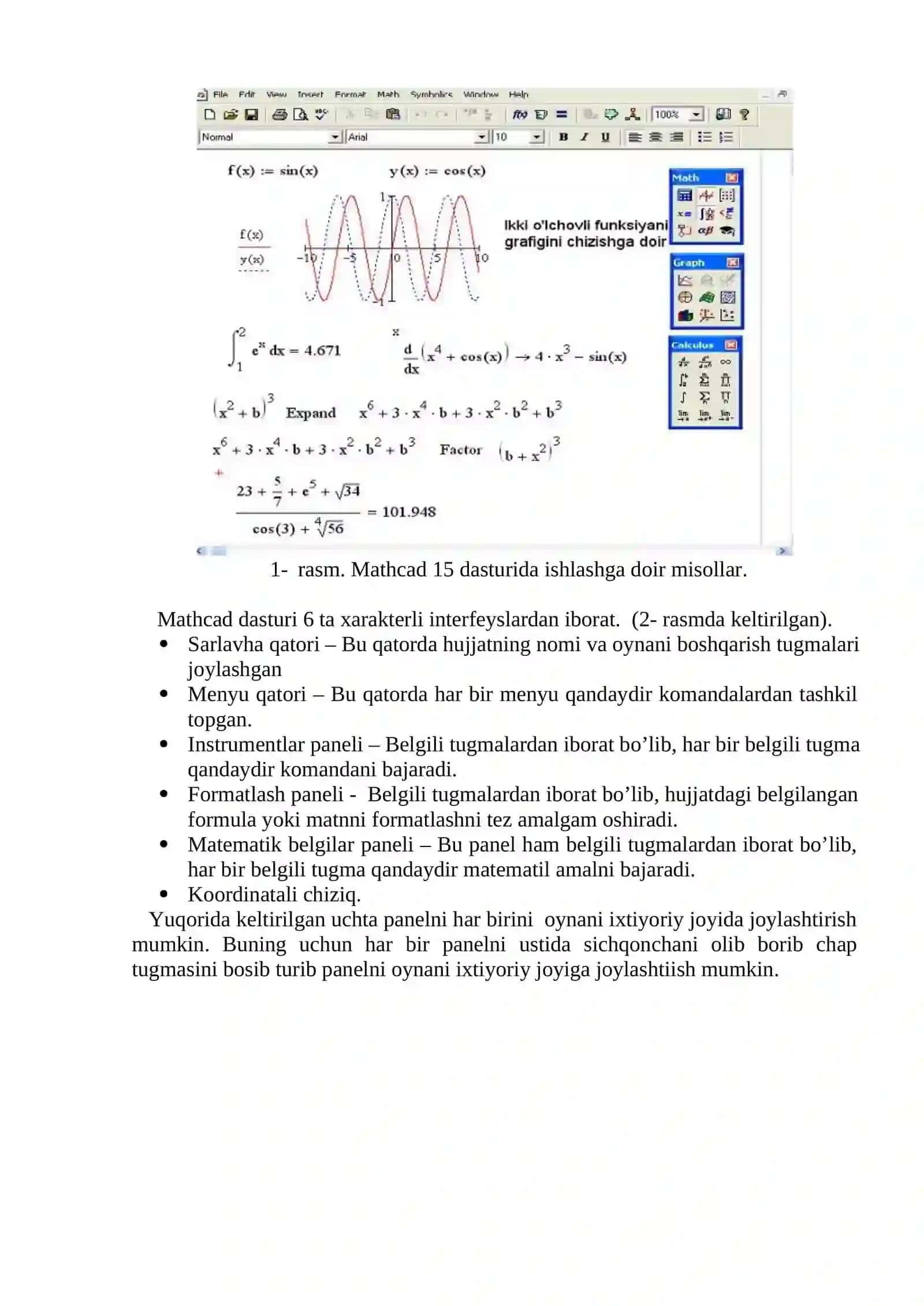 MATHCAD BILAN TANISHUV 2