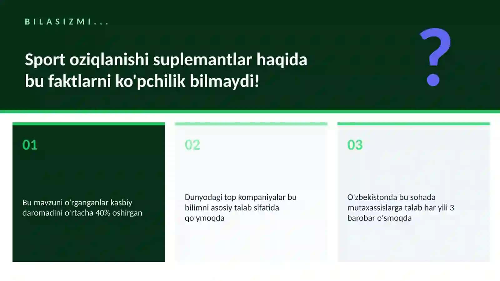 Sport oziqlanishi suplementlar 2