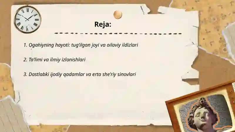 Ogahiy hayoti va ijodi 2