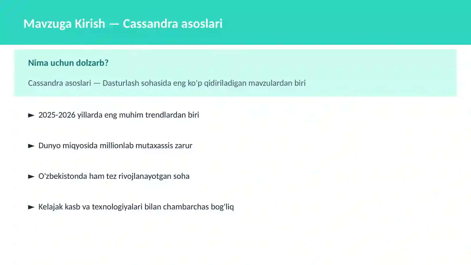 Cassandra asoslari 2