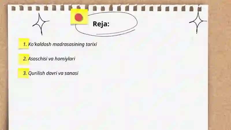 Ko'kaldosh madrasasi haqida 2
