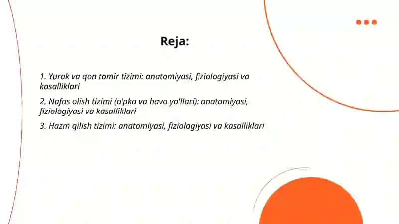 Odam organizmining anatomiyasi va fiziologiyasi,ularda uchraydigan kasallik 2