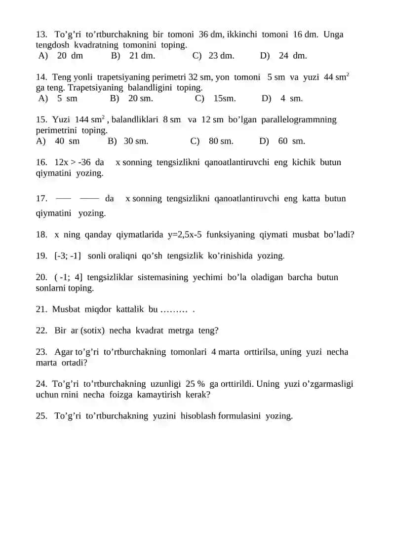 8-sinf matematika № 4 2