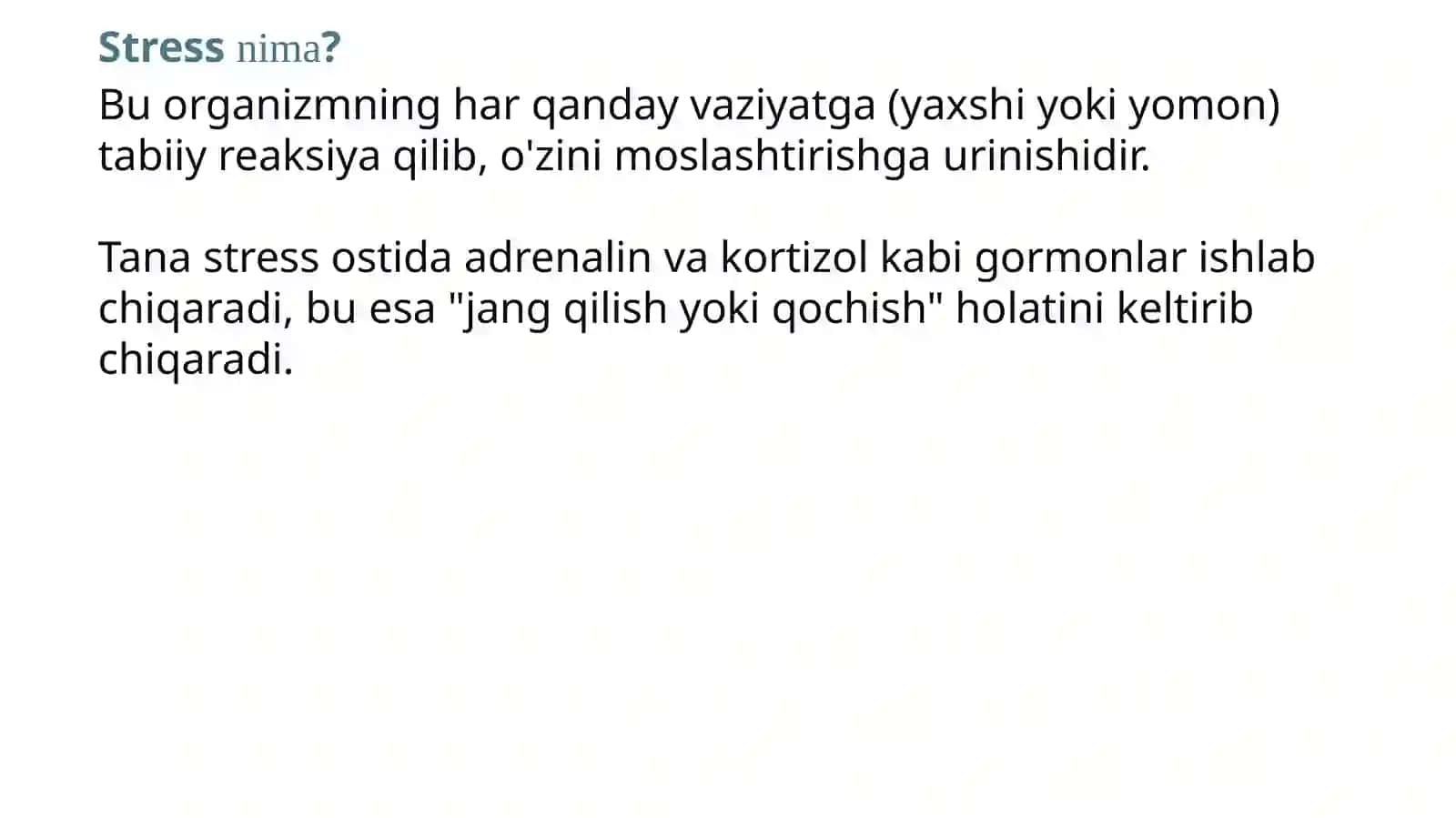 Stress va uning turlari 2