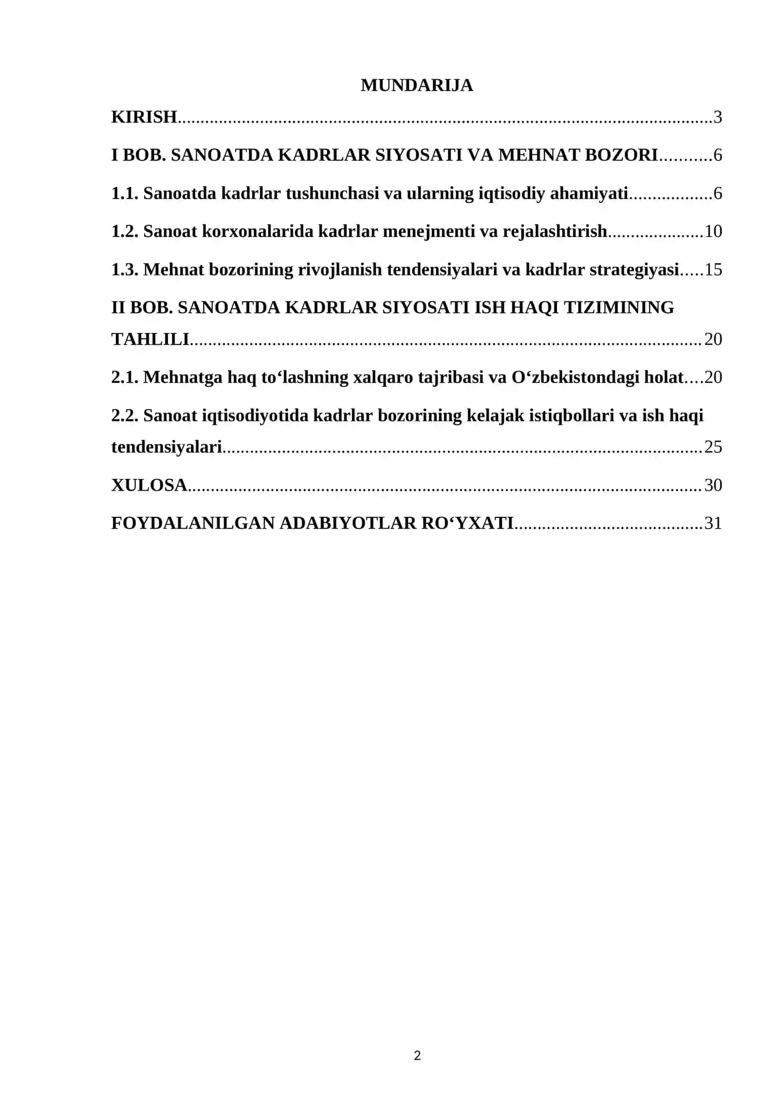 SANOATDA KADRLAR VA MEHNATGA HAQ TO‘LASH 2