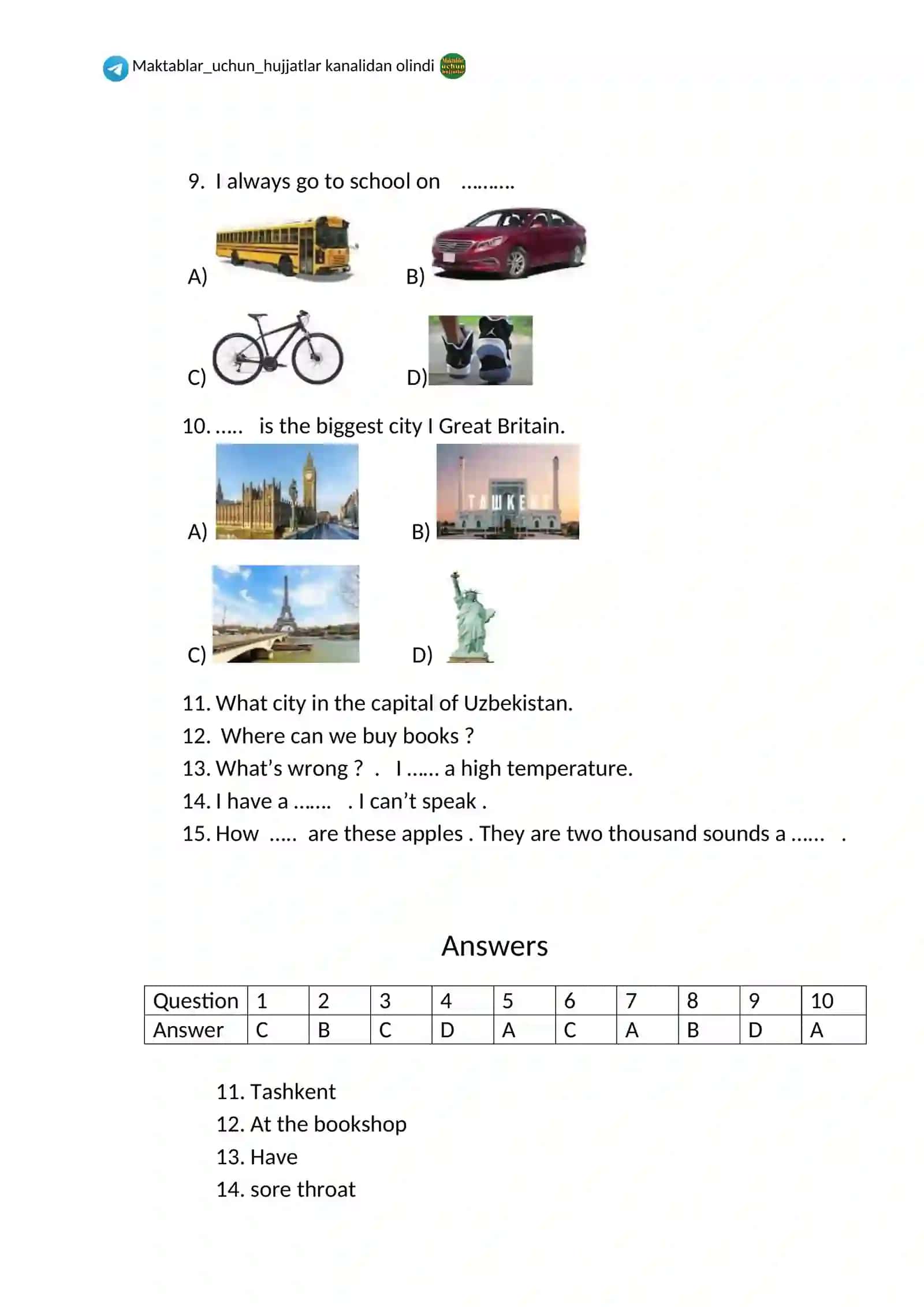 PISA TEST (10+) 2