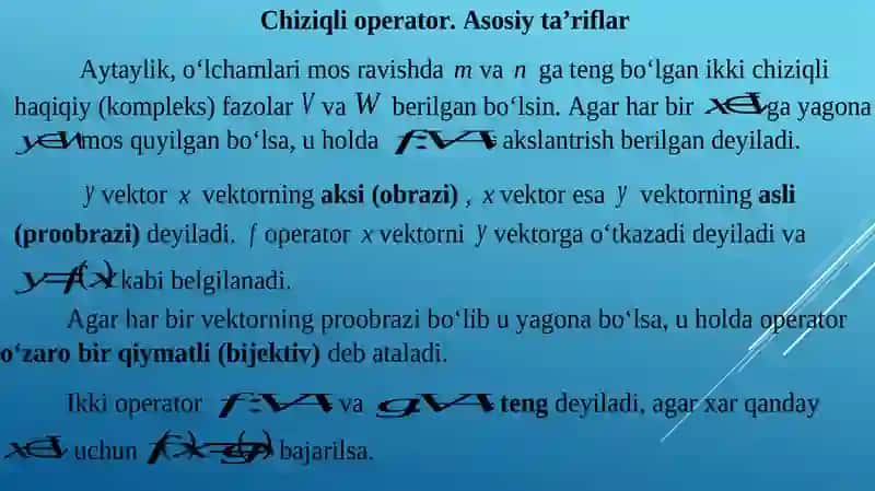 Chiziqlioperatorlar 2
