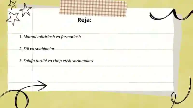 Microsoft Word dasturining imkoniyatlari 2