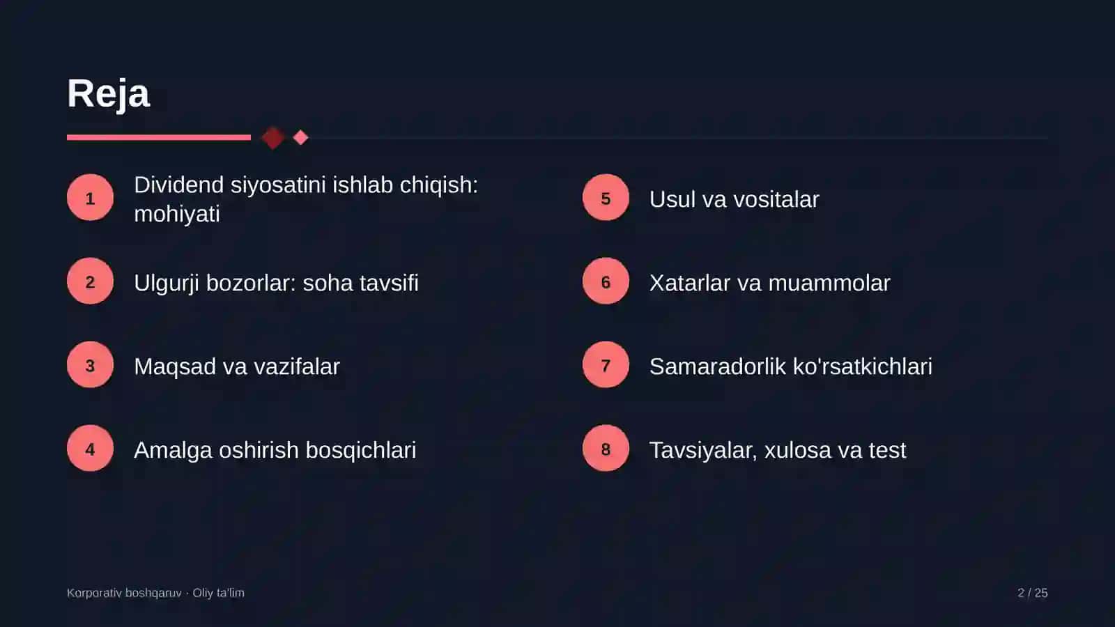 ulgurji bozorlarda dividend siyosatini ishlab chiqish 5609 2
