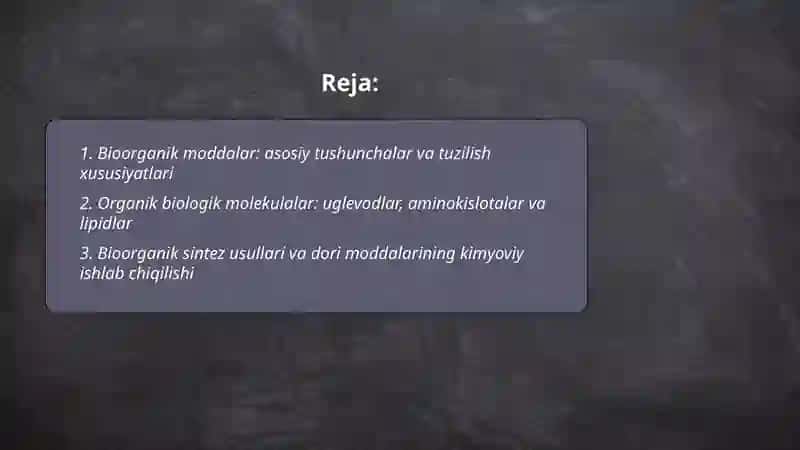 Bioorganik moddalar 2