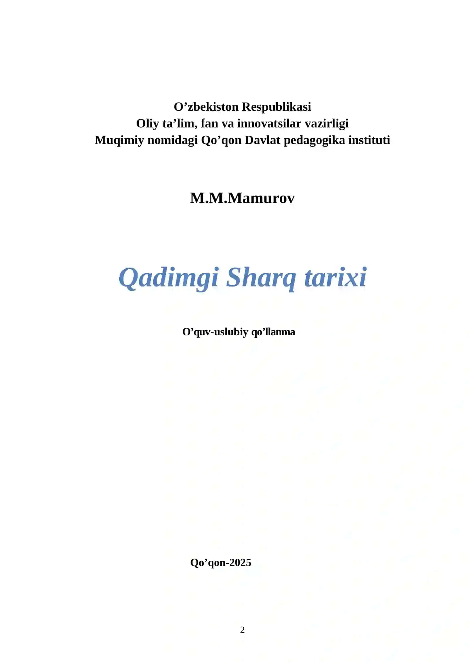 Qadimgi Sharq tarixi 2