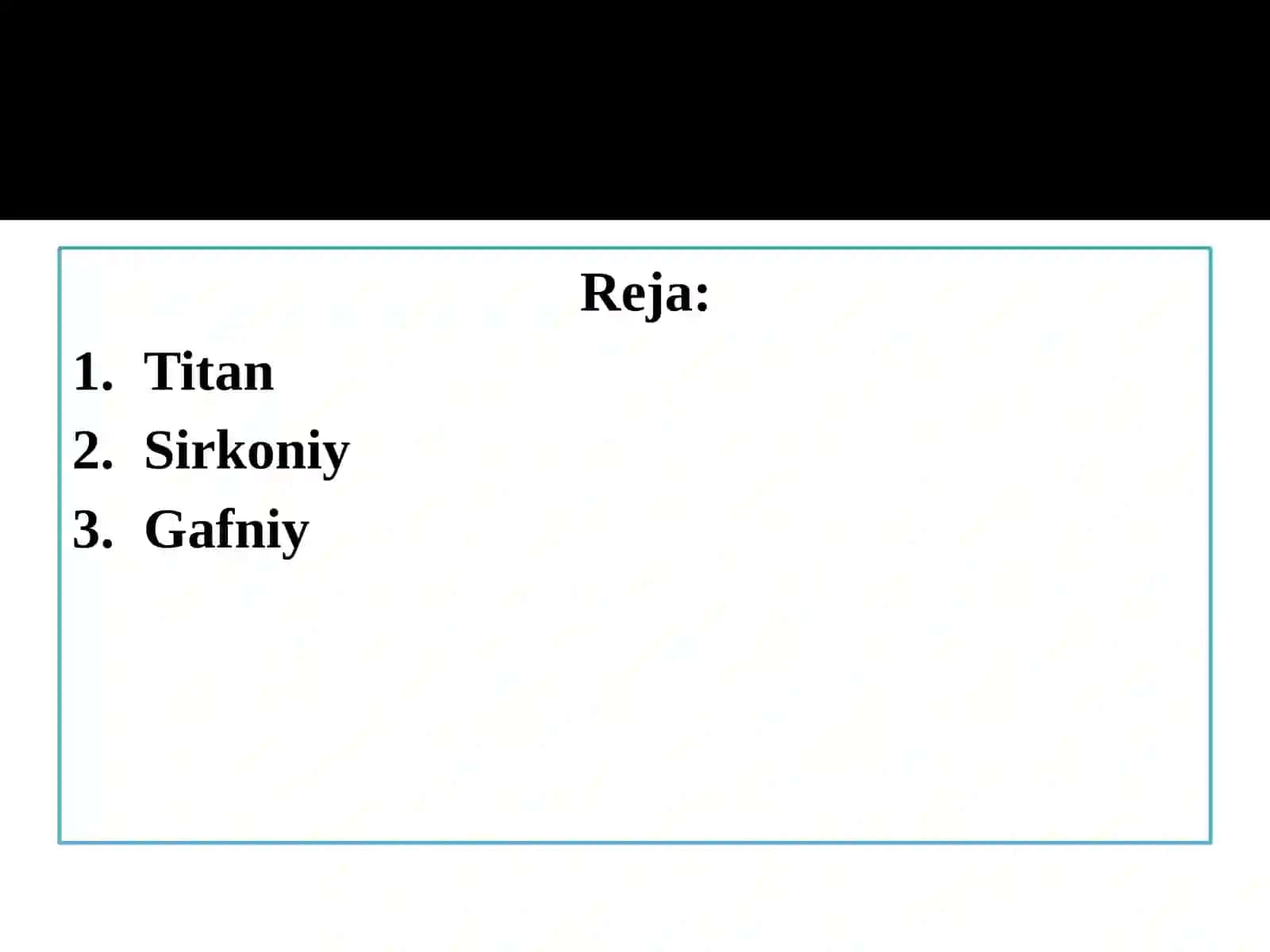 Titan  guruh chasi elementlarining ishlatilishi 2