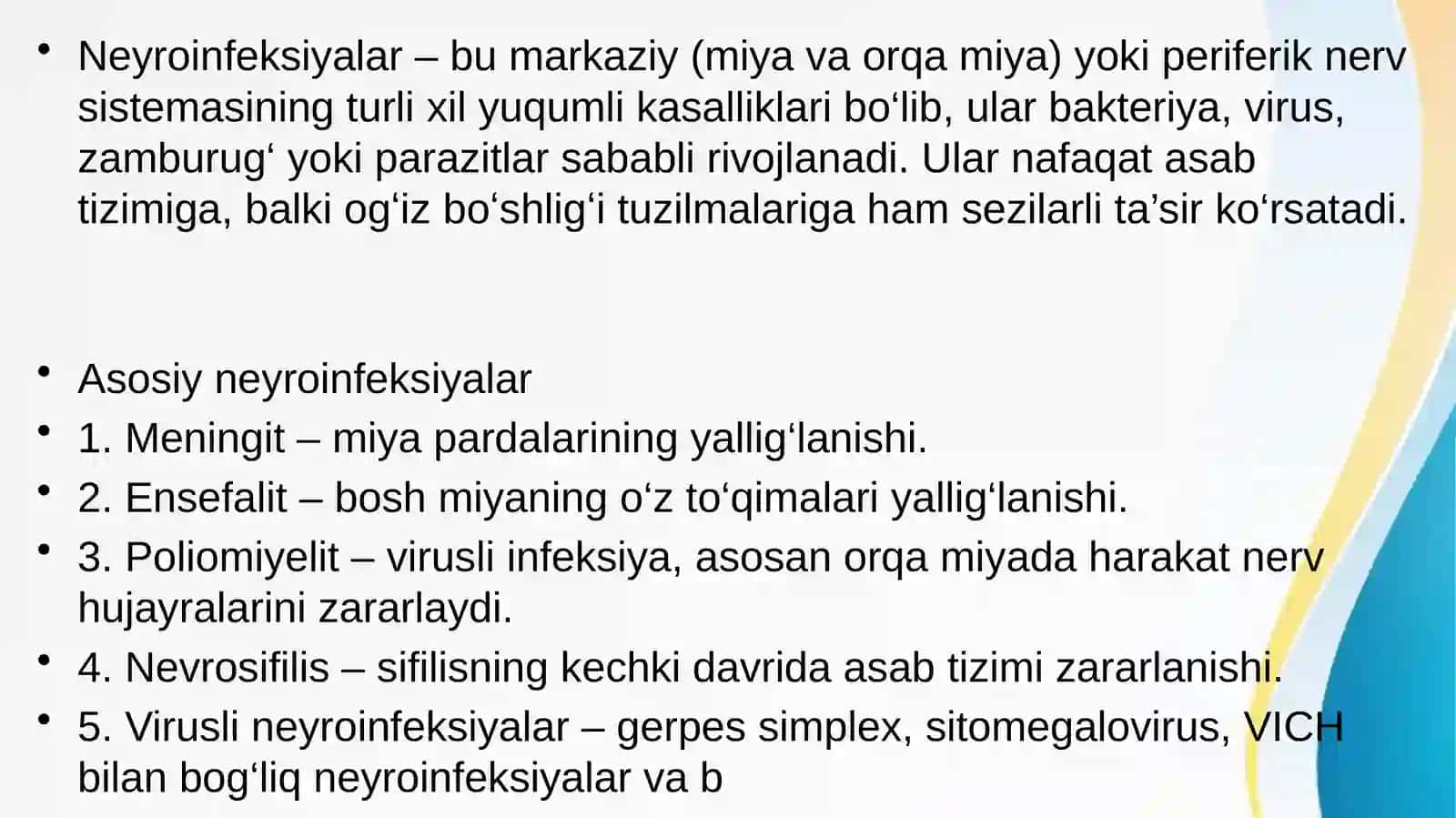 Neyroinfeksiyalar va ularning ogʻiz boʻshligʻi tasiri 2