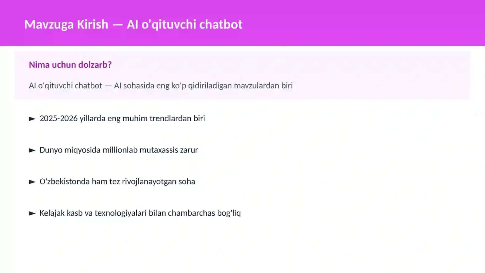 AI o'qituvchi chatbot 2