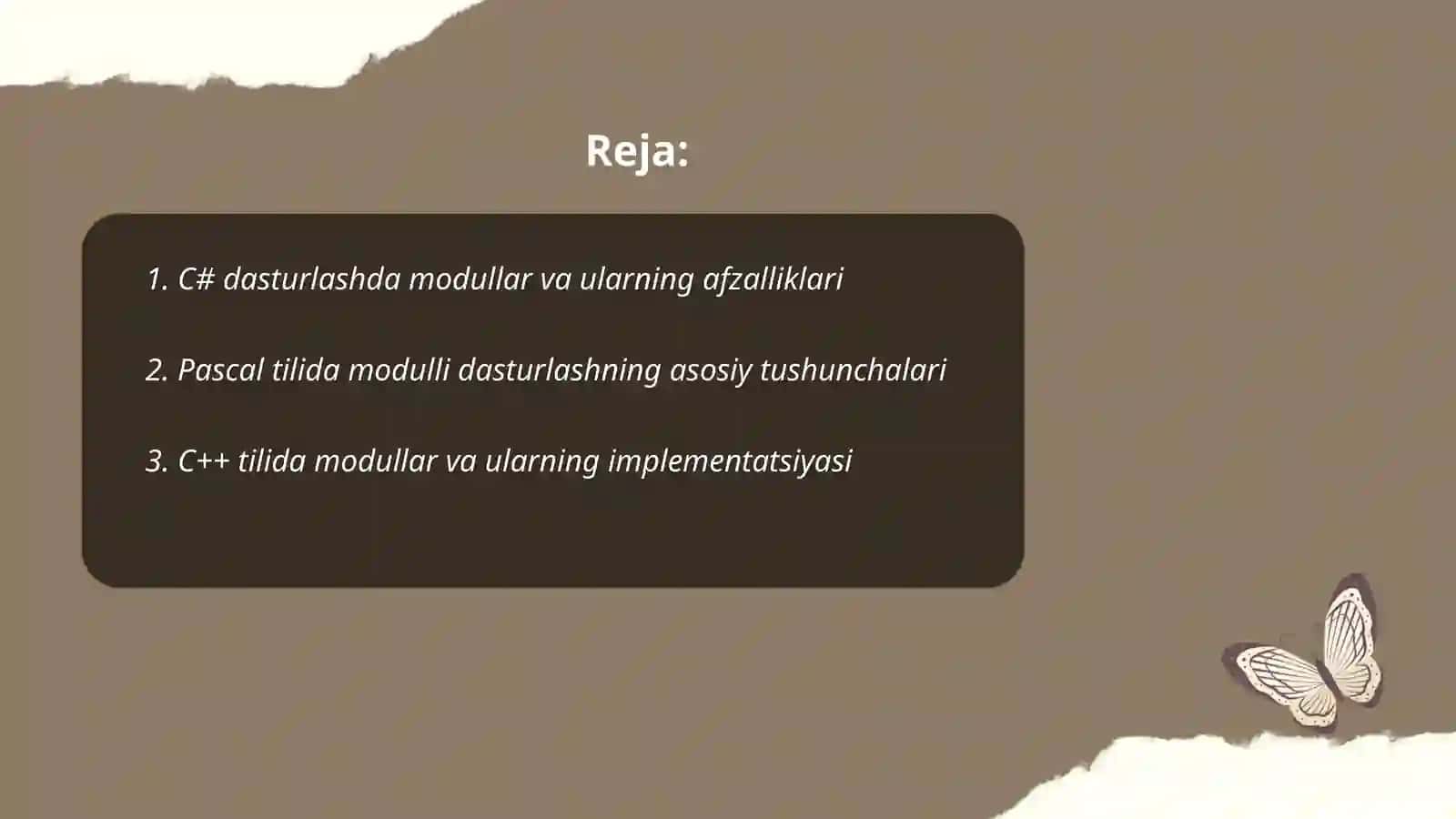 C# va bishqa tillarda (Pascal, C++) modulli dasturlar 2