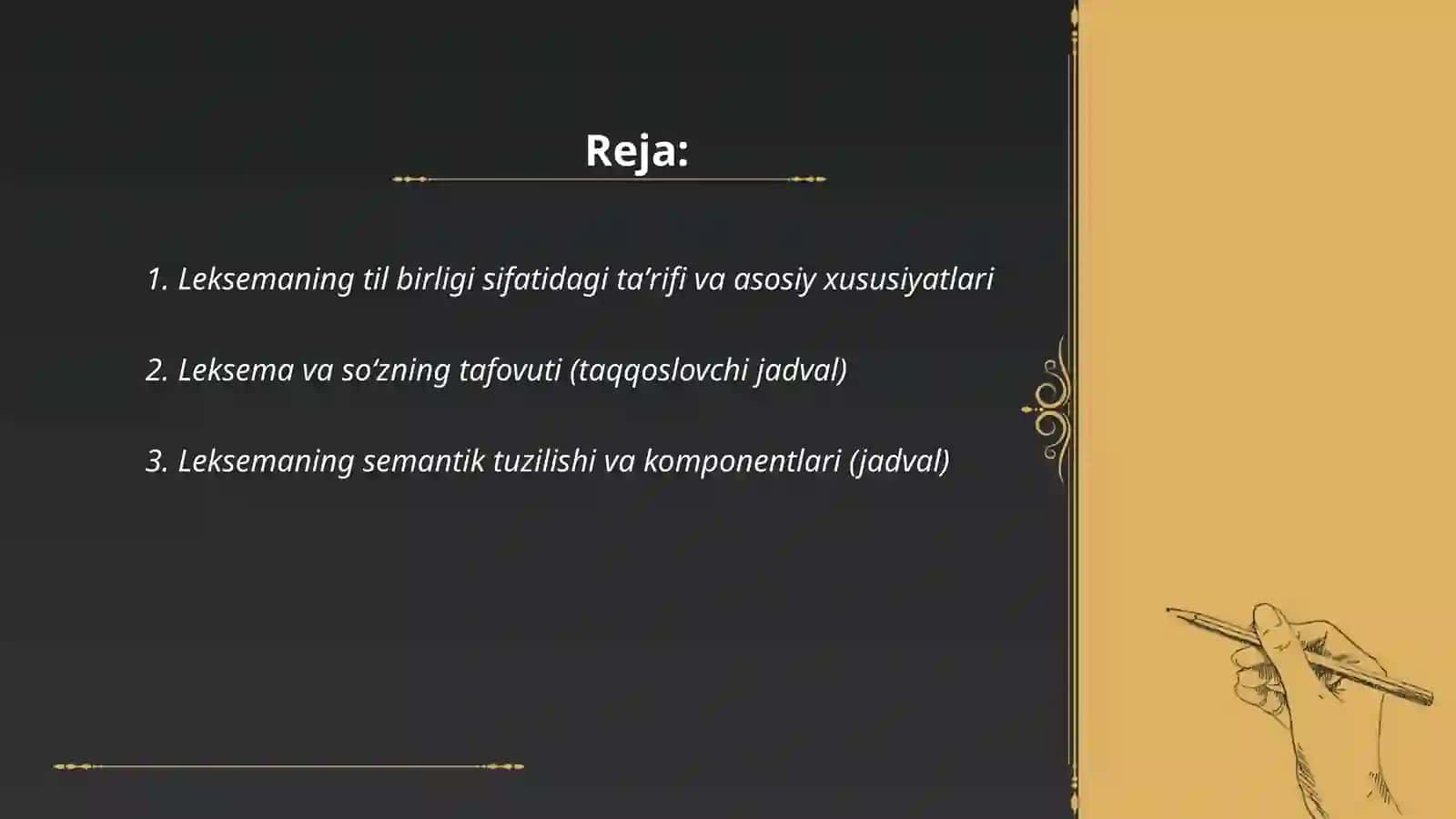 Leksemaning til birligi sifatidagi mohiyati 2