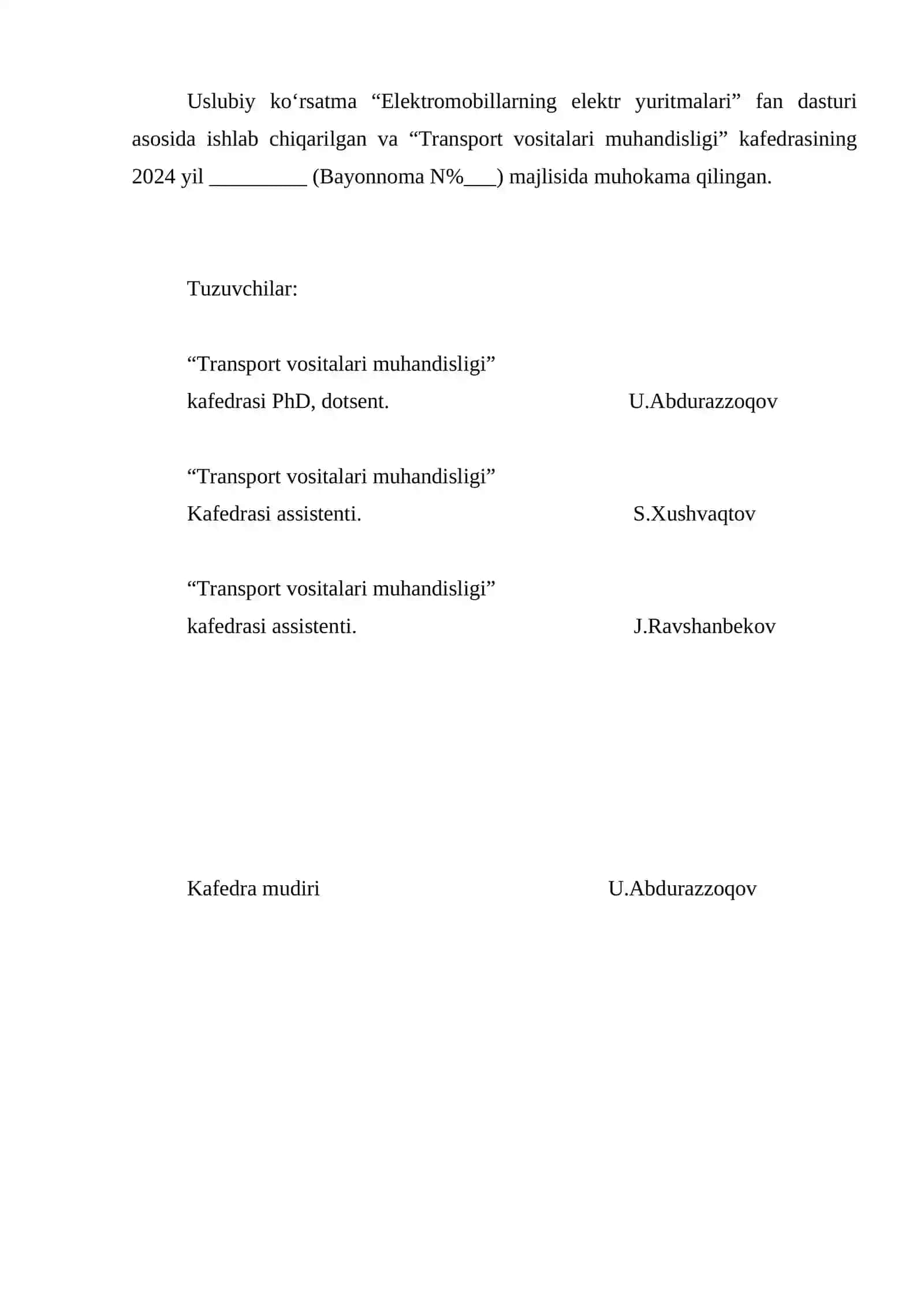 Elektromobillarnig elektr yuritmalari 2