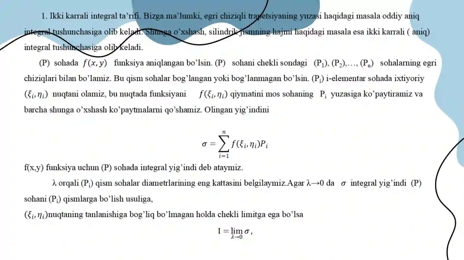 Ikkikarrali integrallar 2