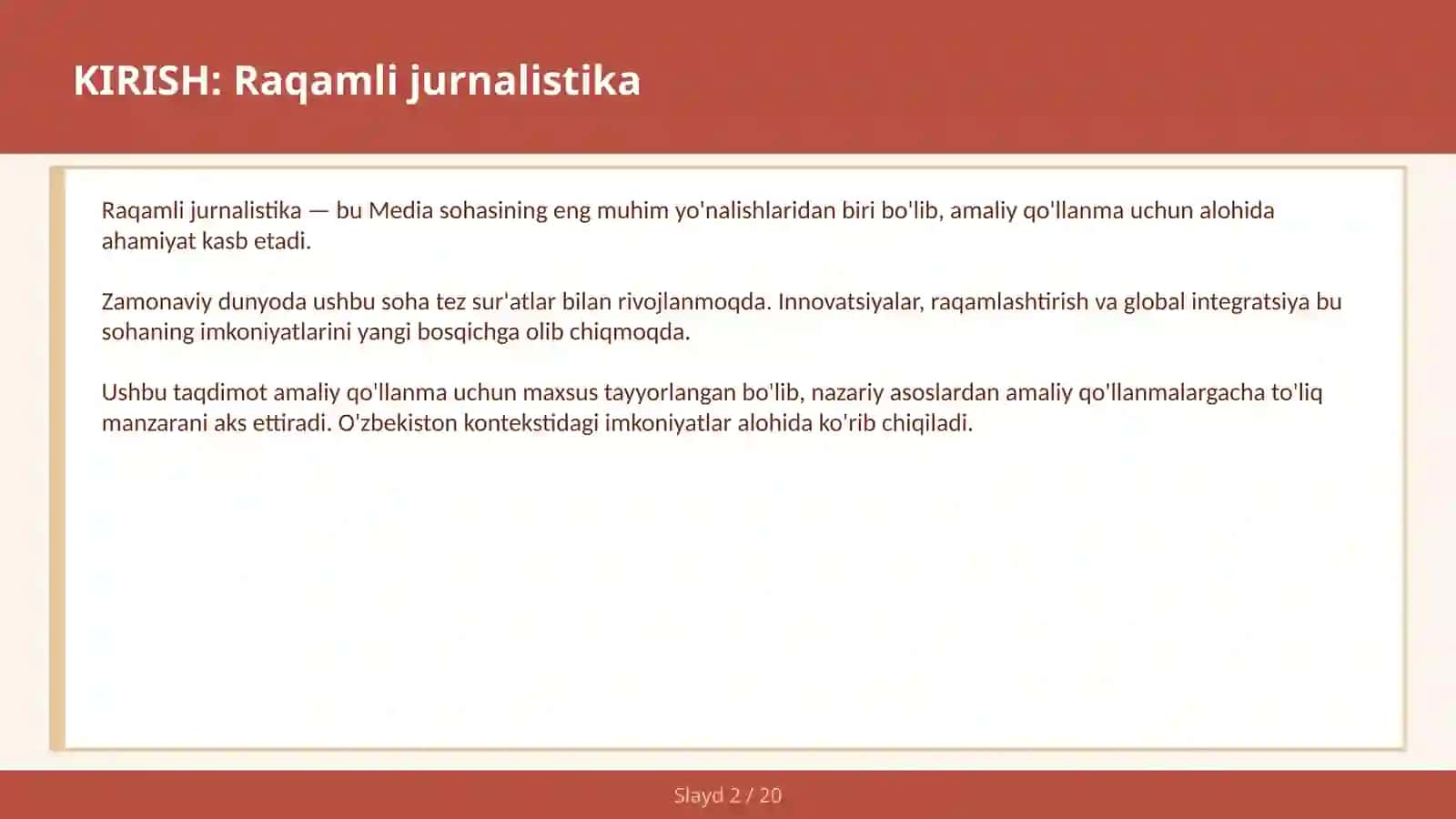 Raqamli jurnalistika amaliy qo'llanma 2