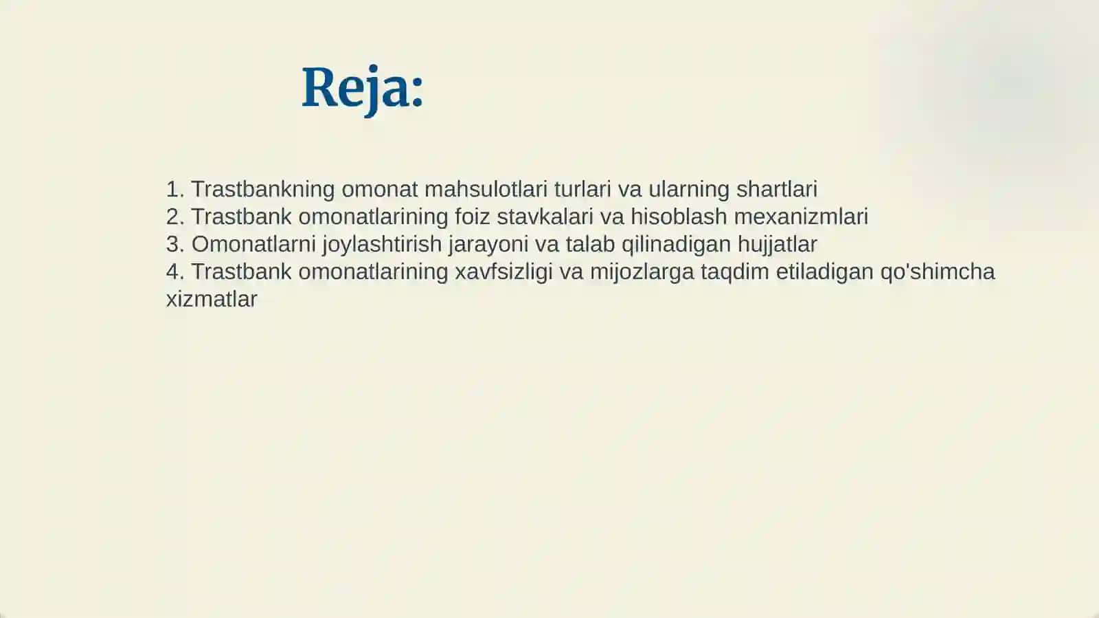 Trastbank Omonatlari 2