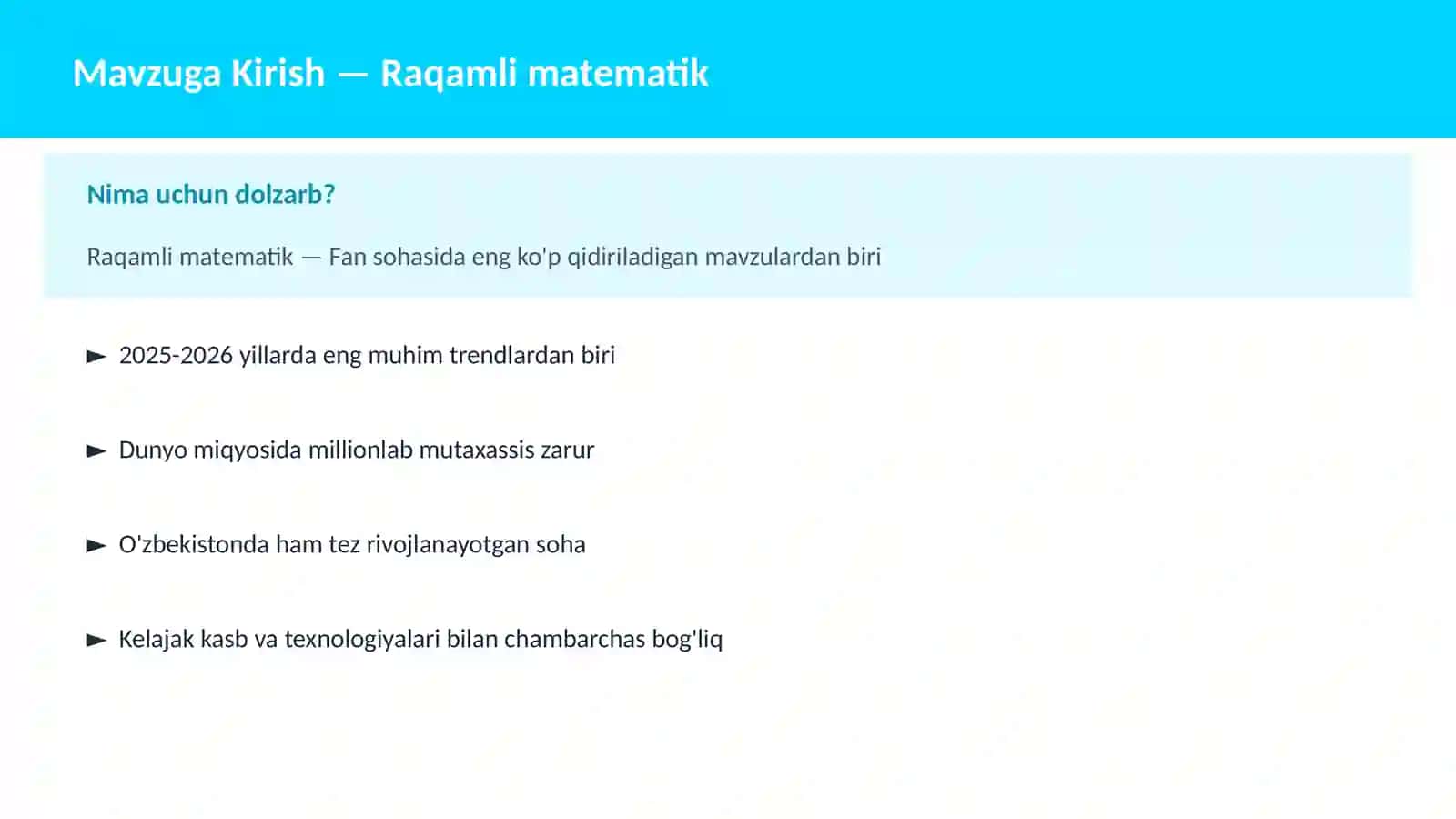Raqamli matematik 2
