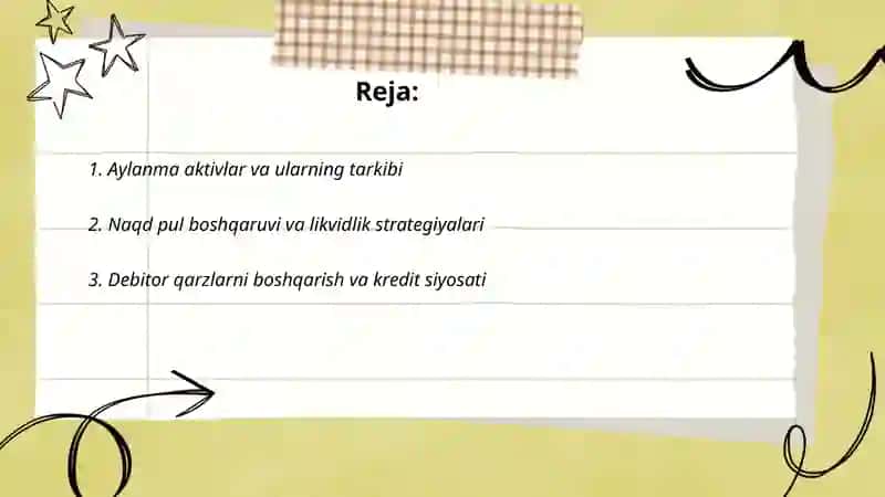 Aylanma aktivlar va ularning tarkibi 2