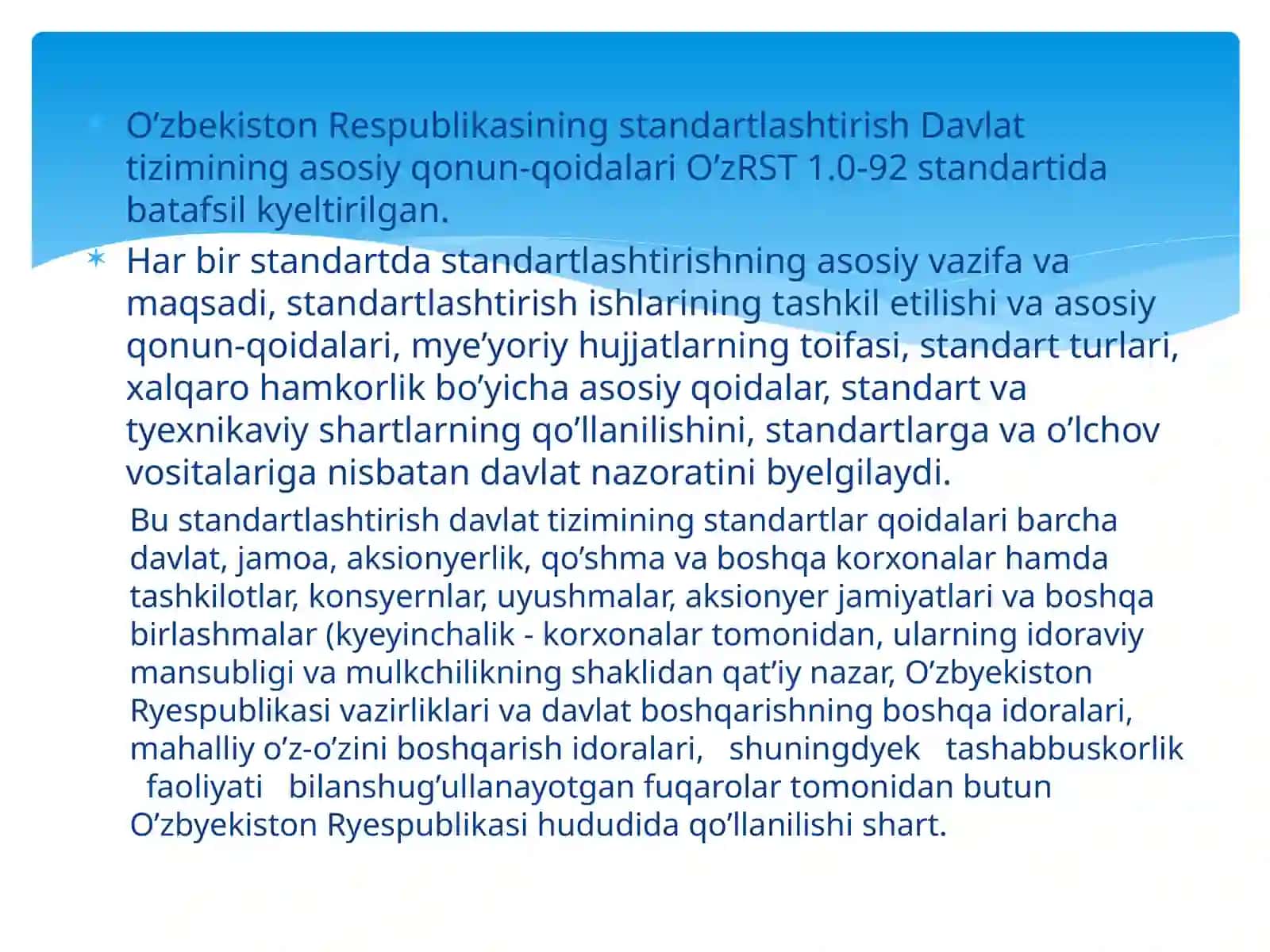 Standartlashtirish davlat tizimi. Standartlashtirish va mahsulot sifati 2