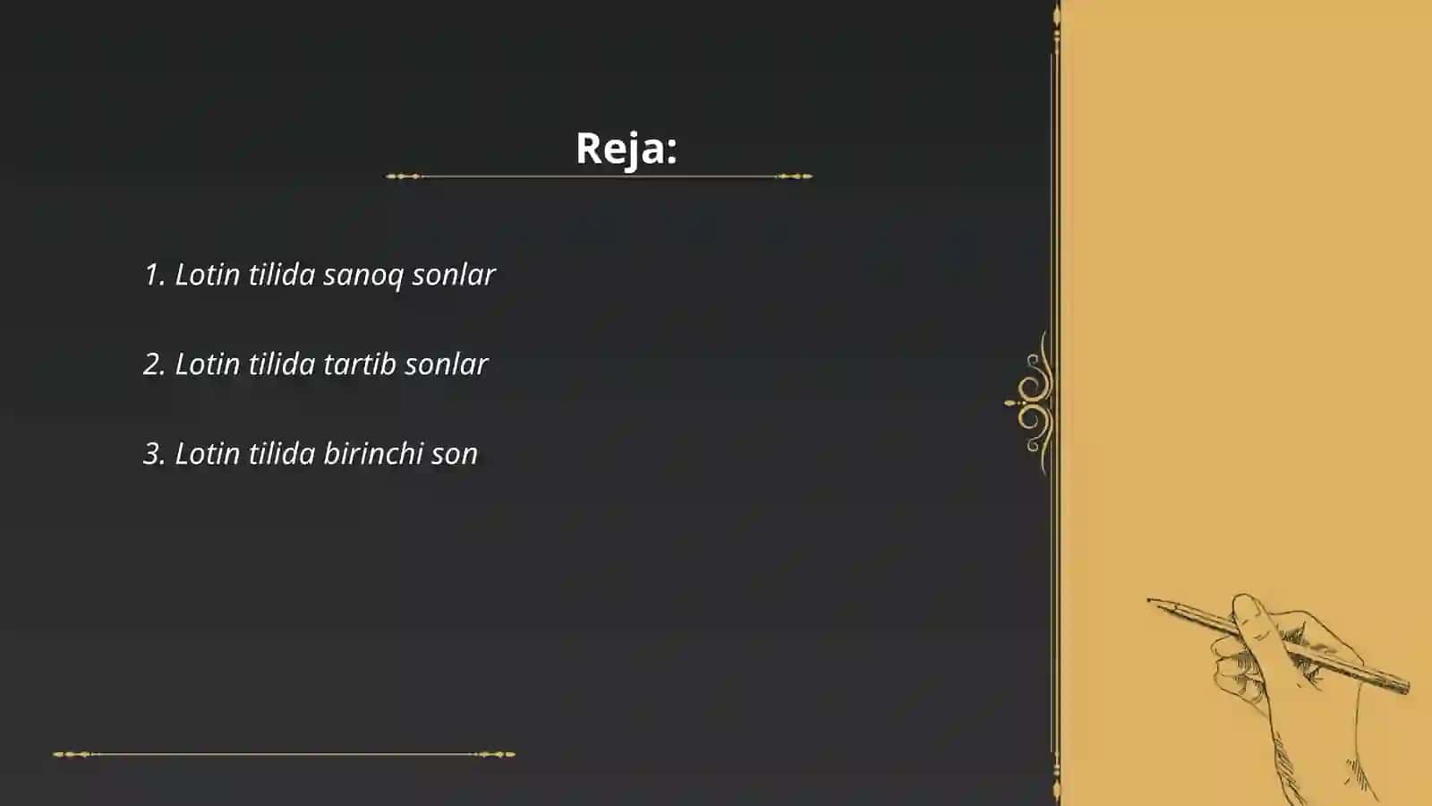 Lotin tilida sanoq sonlar 2