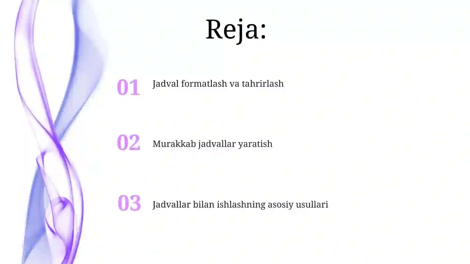 MS Word dasturida jadvallar bilan ishlash 2