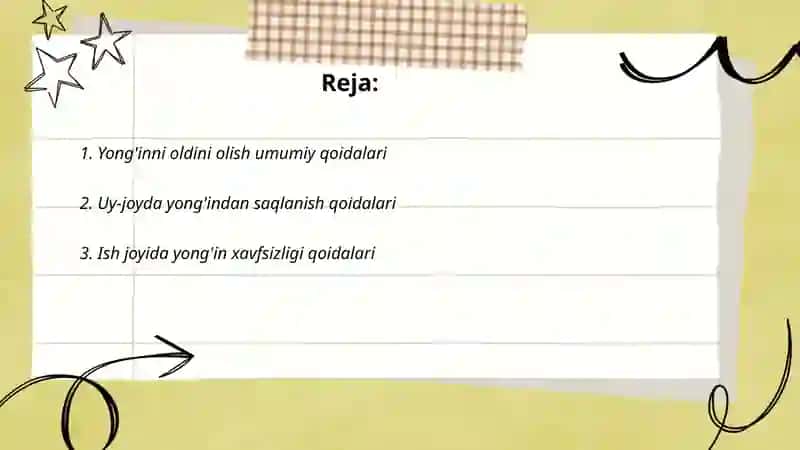 Yong'in xavfsizligi qoidalari 2