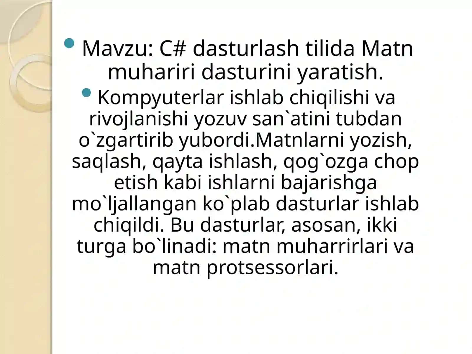 C#dasturlashtilidaMatnmuhariridasturiniyaratish 2