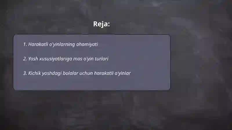 Harakatli O'yinlar Ta'limi 2