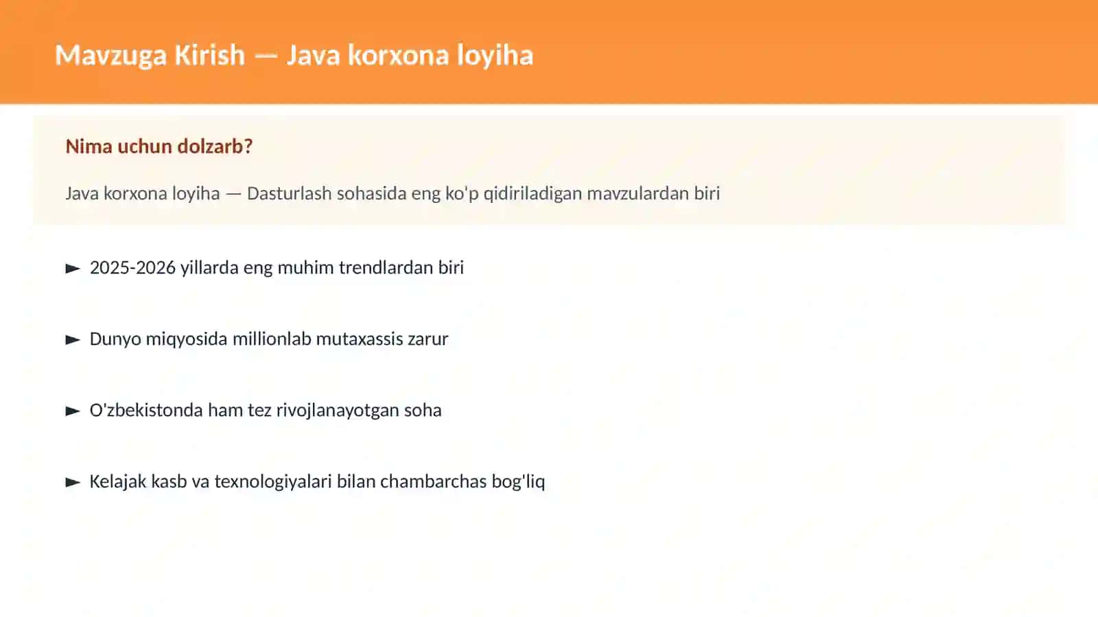 Java korxona loyiha 2