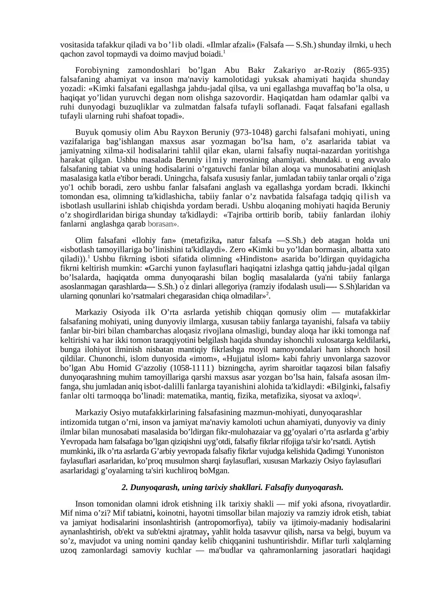 Sharq falsafasi sharqshunoslikning asosiy yo‘nalishi sifatida 2