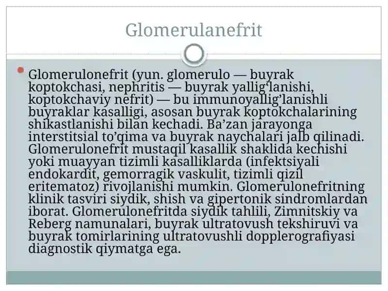 Glomerulonefrit. Endokardit. Yarali kolit 2