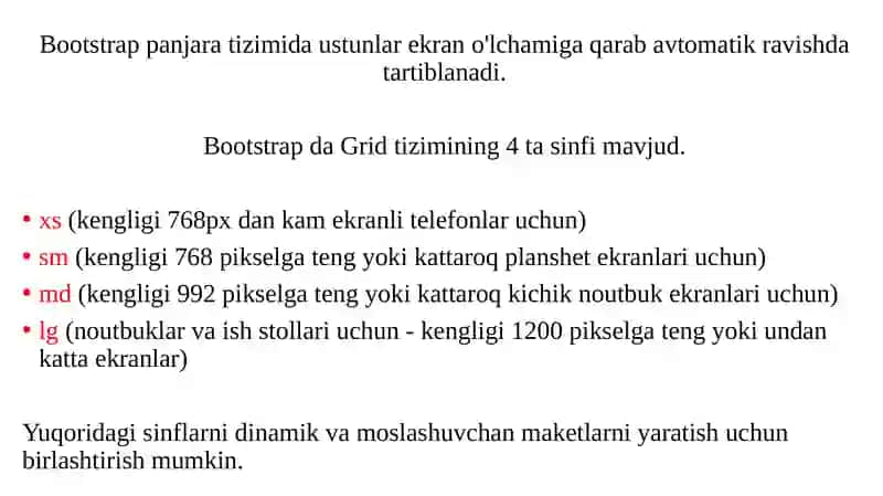 Bootstrap Gridtizimi 2
