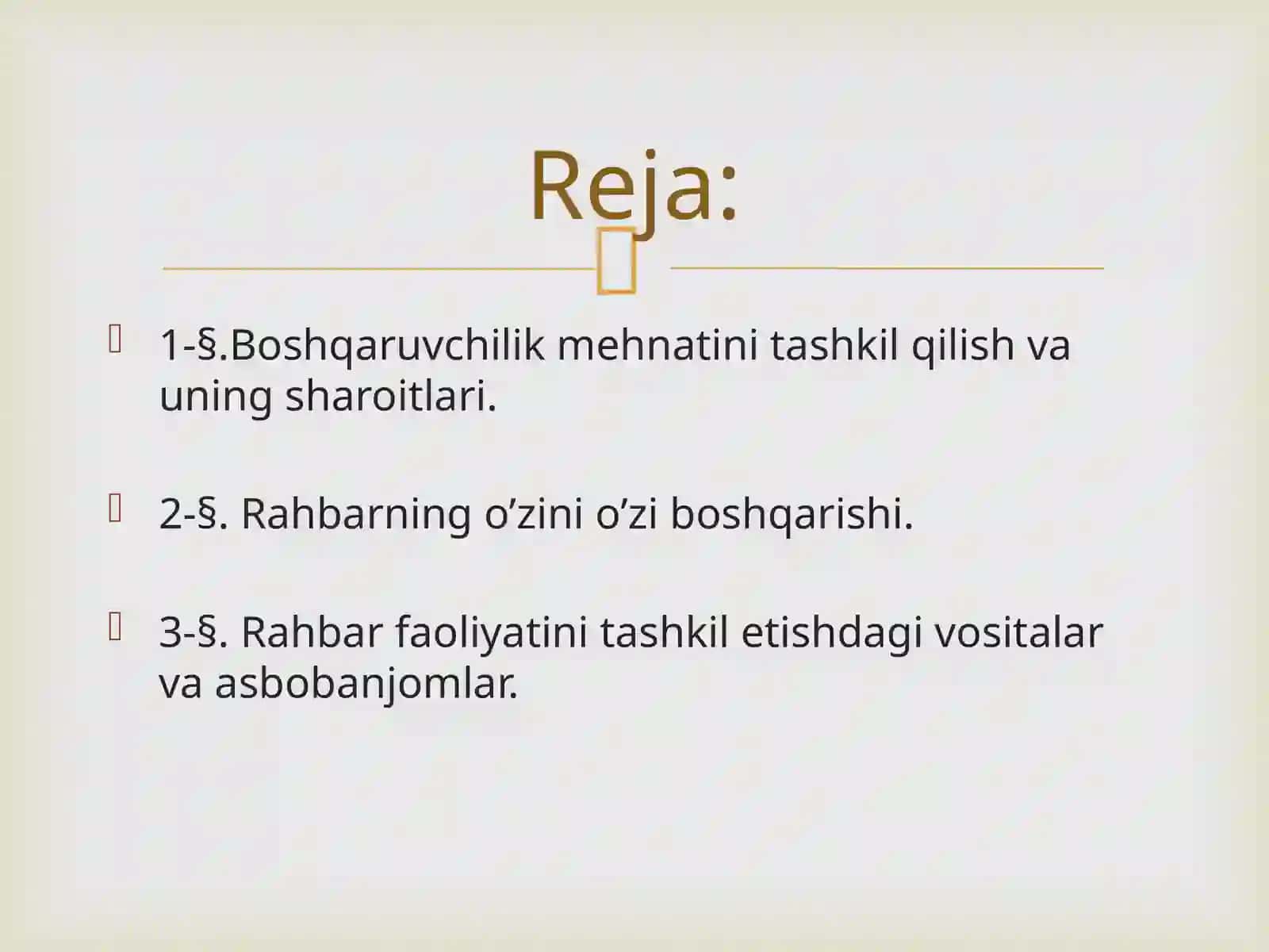 Menejer faoliyatini tashkil qilish 2