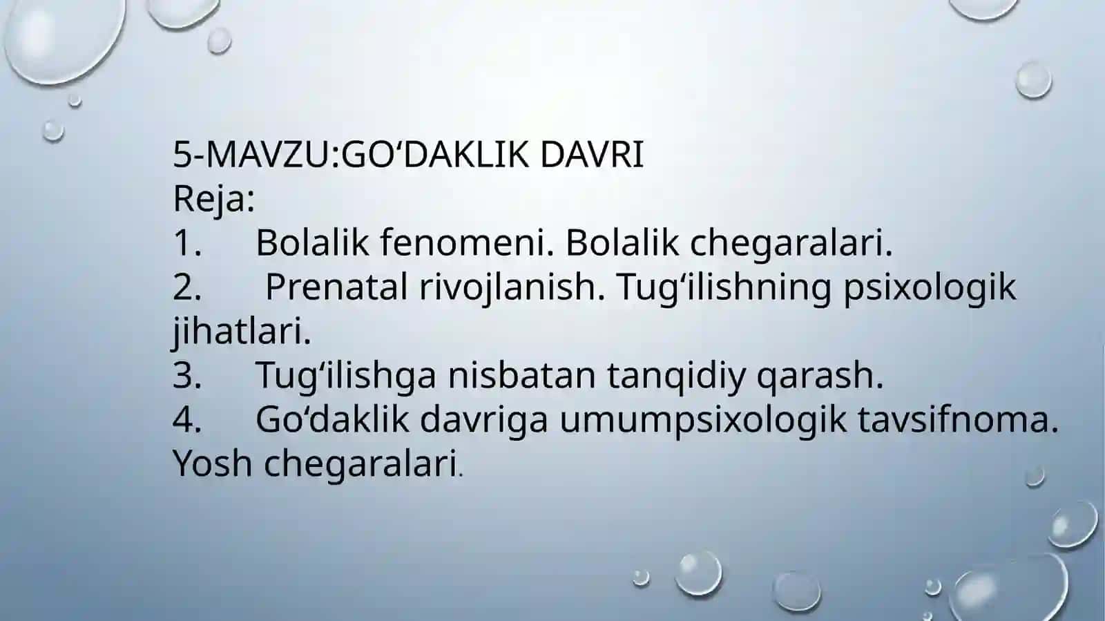 Rivojlanish psixalogiyasi 2