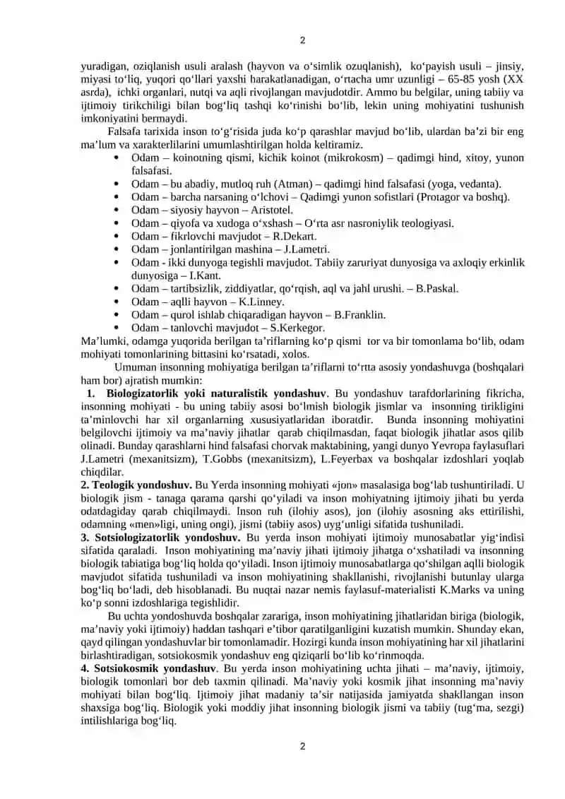 Inson falsafasi (Falsafiy antropologiya) 2