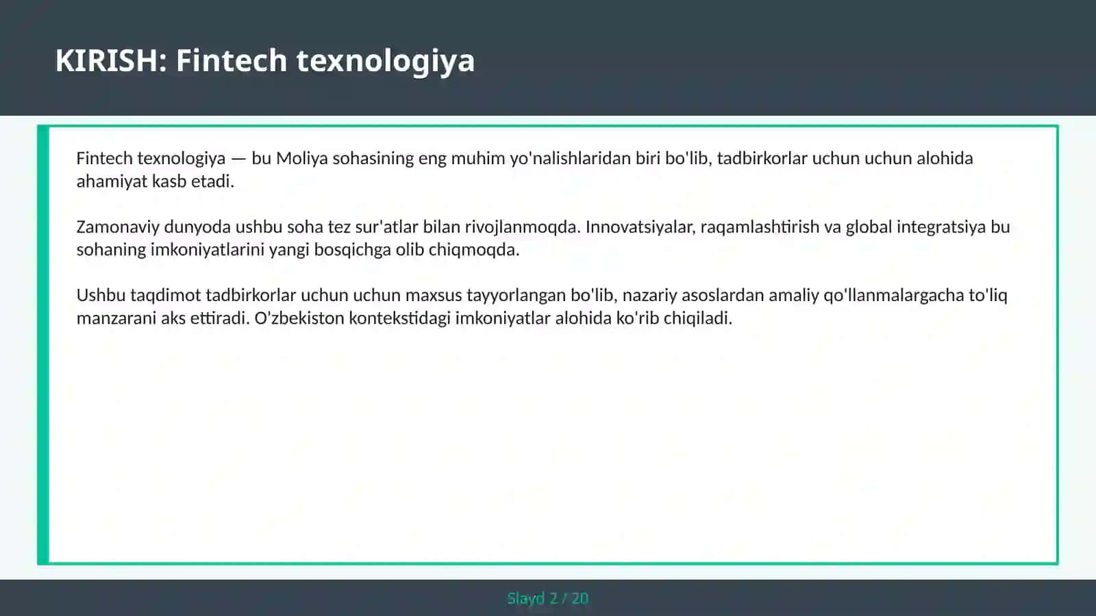 Fintech texnologiya 2