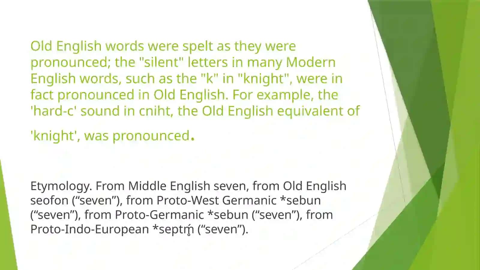 OLD ENGLISH SPELLING 2