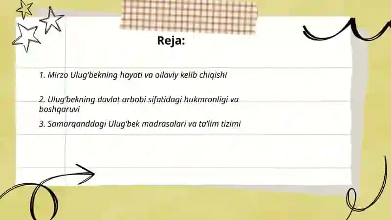 Mirzo Ulugʻbek hayoti va faoliyati 2