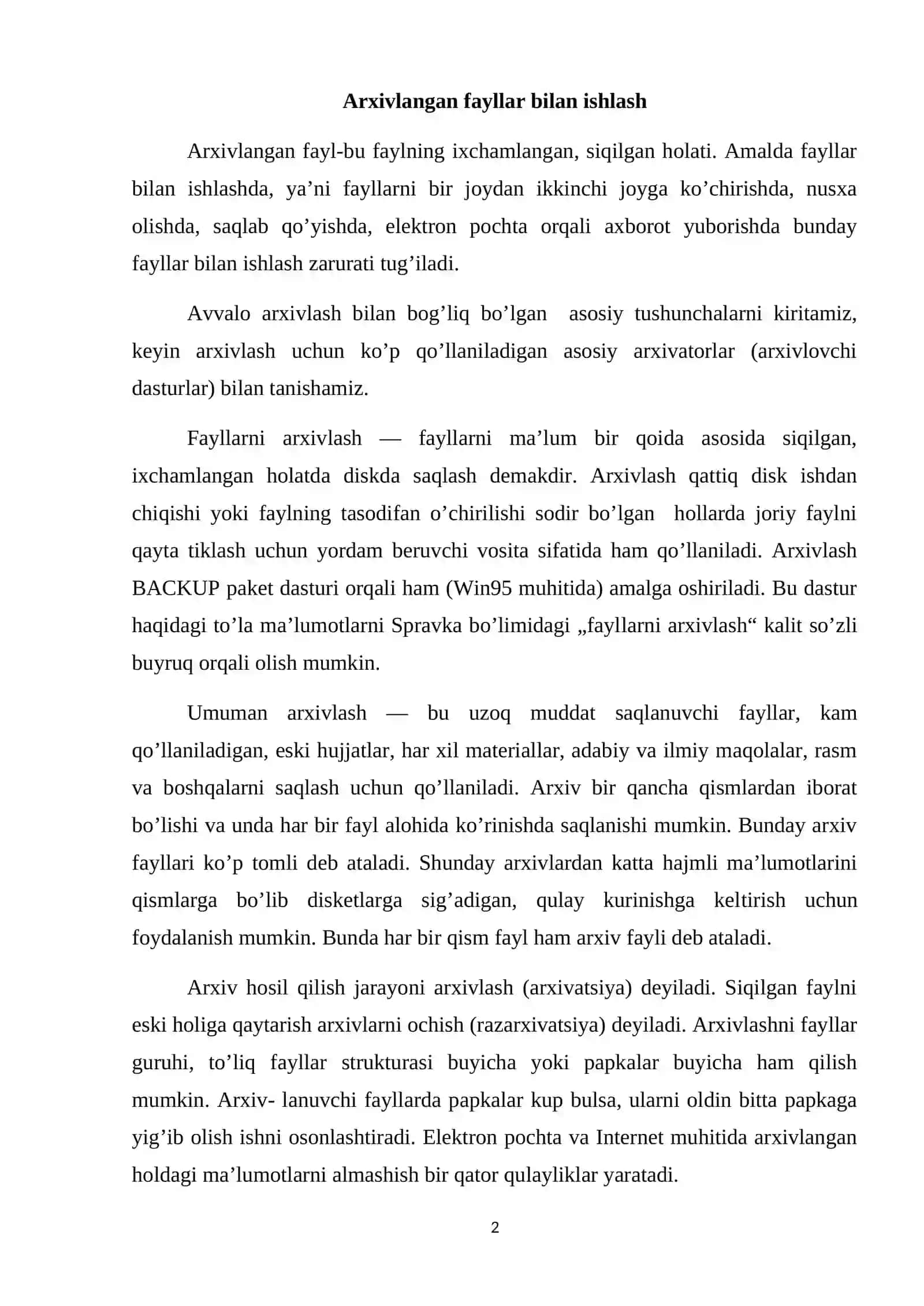 Arxivlashtirish dasturlari 2