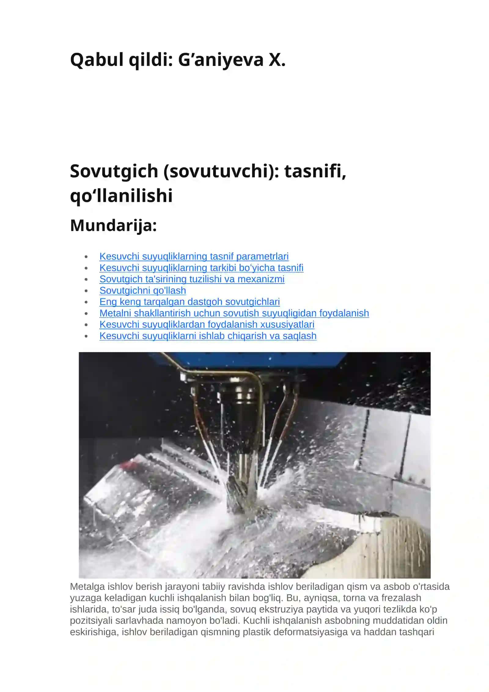 Sovutgich (sovutuvchi): tasnifi, qoʻllanilishi 2