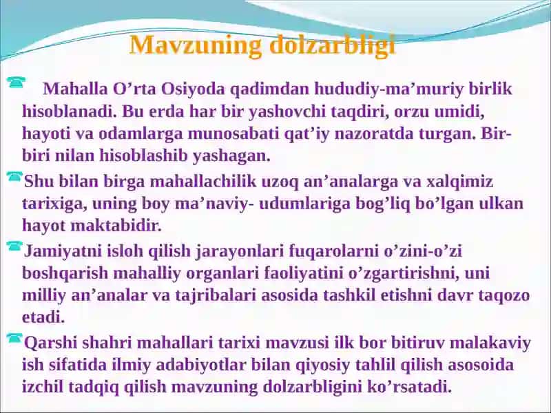 Qarshi shahri mahallalari tarixidan 2