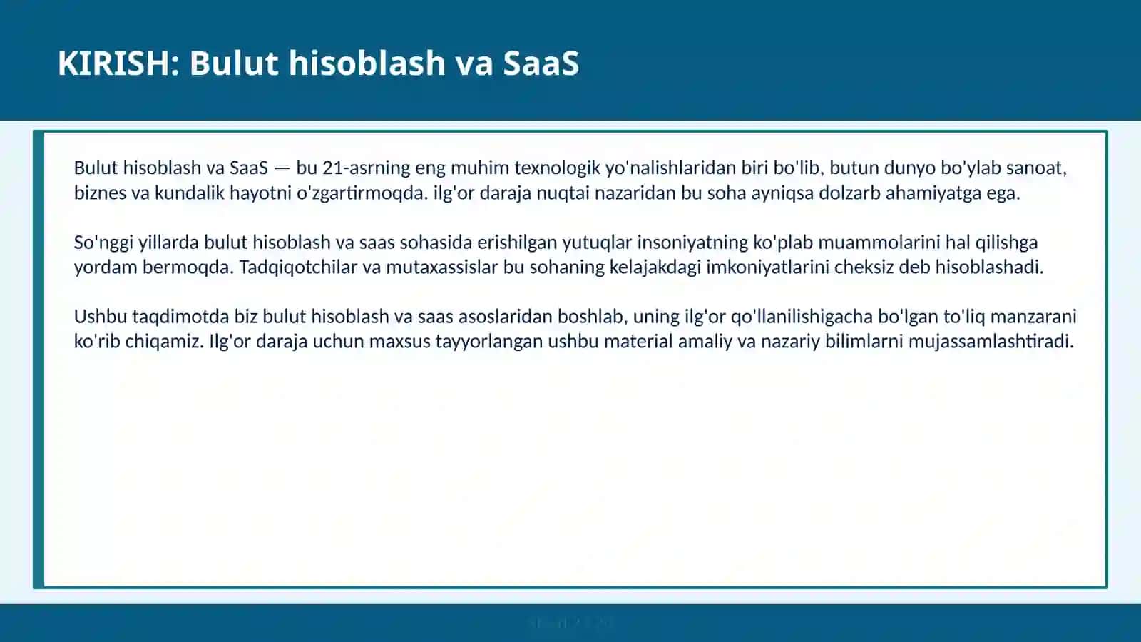 Bulut hisoblash va SaaS 2